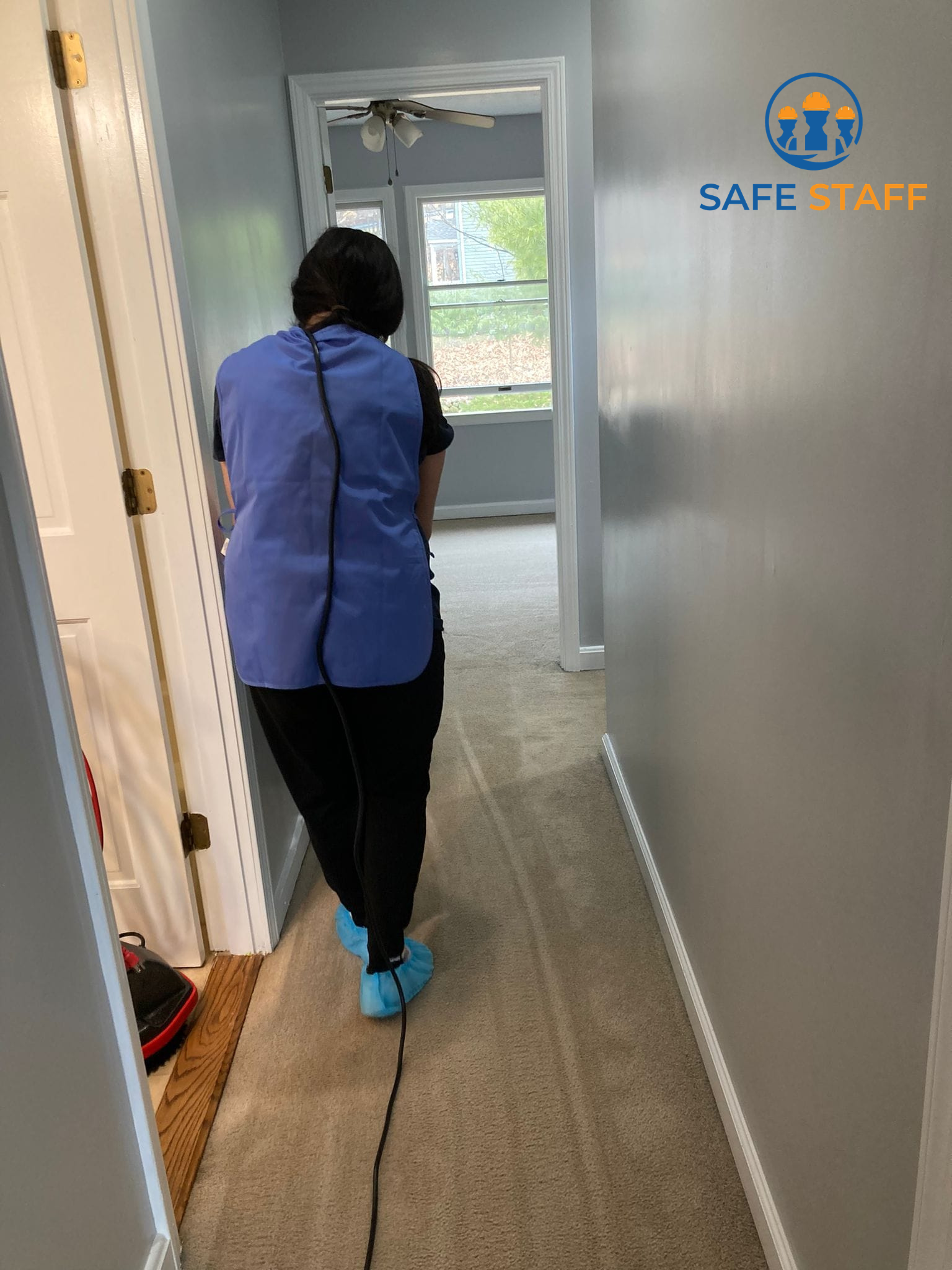 Carpet cleaning in progress | Safe Staff Property Management